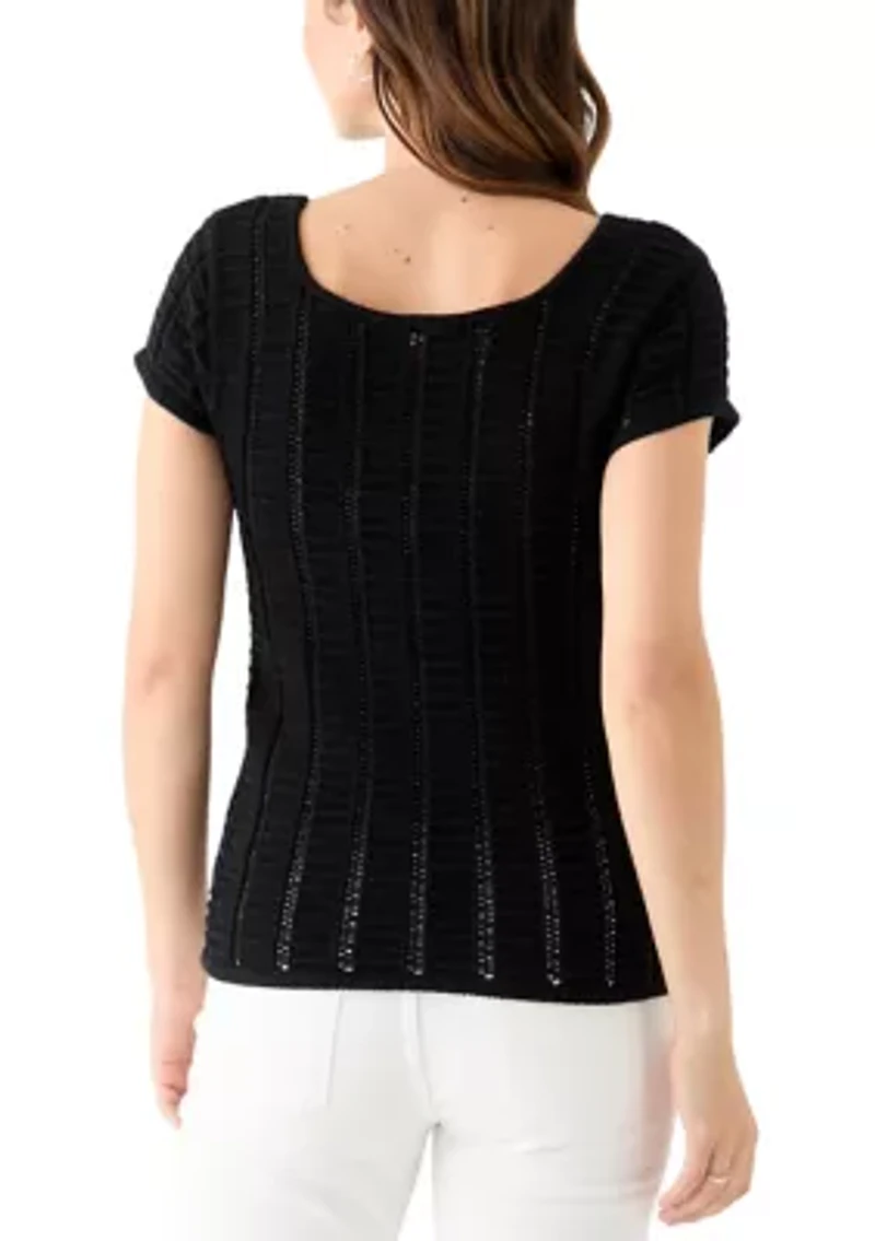 Women's Cap Sleeve Stitched Sweater Dress