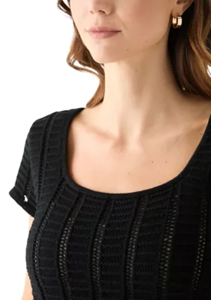 Women's Cap Sleeve Stitched Sweater Dress