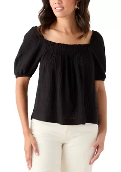 Women's Smocked Gauze Top