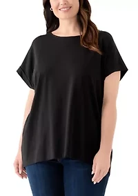 Plus Roll Sleeve Dolman T-Shirt