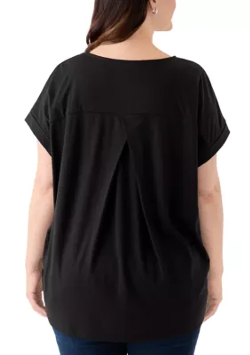 Plus Roll Sleeve Dolman T-Shirt