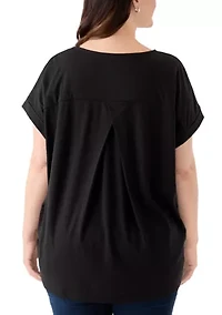 Plus Roll Sleeve Dolman T-Shirt