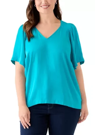 Plus Smocked Woven Airflow Top