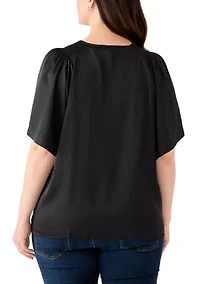 Plus Smocked Woven Airflow Top