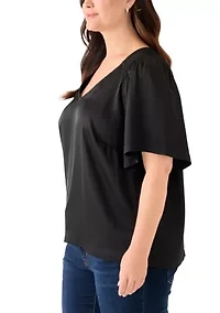 Plus Smocked Woven Airflow Top