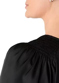 Plus Smocked Woven Airflow Top