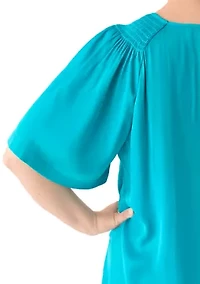 Plus Smocked Woven Airflow Top