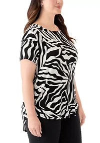 Plus Short Sleeve Pleat Back T-Shirt