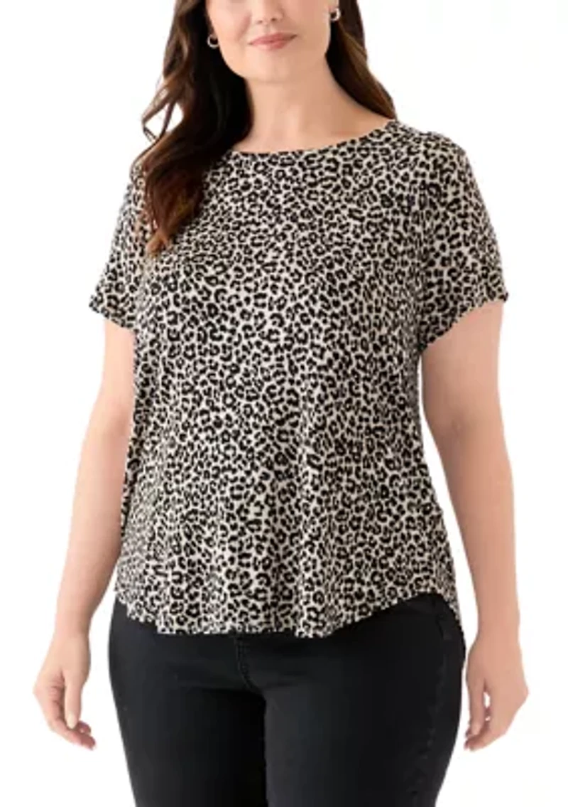 Plus Short Sleeve Pleat Back T-Shirt