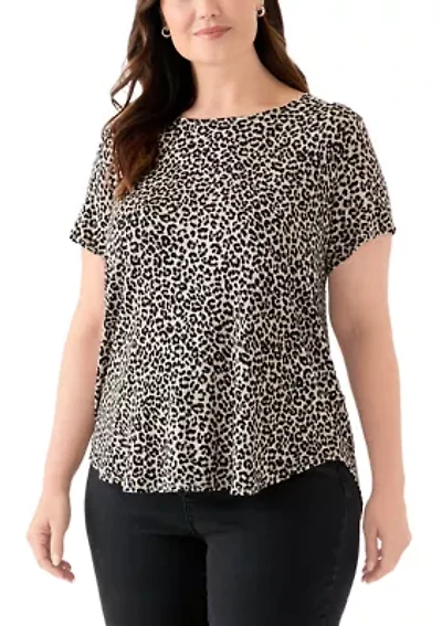 Plus Short Sleeve Pleat Back T-Shirt