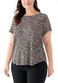 Plus Short Sleeve Pleat Back T-Shirt