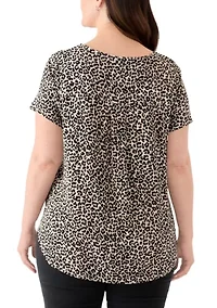 Plus Short Sleeve Pleat Back T-Shirt