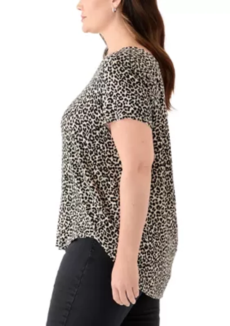 Plus Short Sleeve Pleat Back T-Shirt