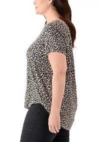 Plus Short Sleeve Pleat Back T-Shirt