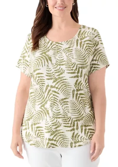 Plus Short Sleeve Pleat Back T-Shirt