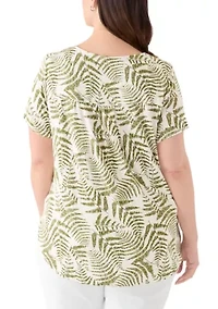 Plus Short Sleeve Pleat Back T-Shirt