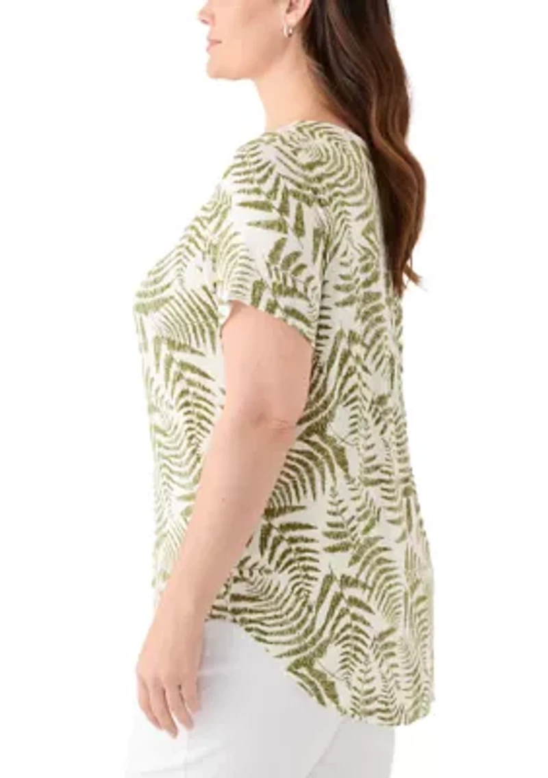 Plus Short Sleeve Pleat Back T-Shirt