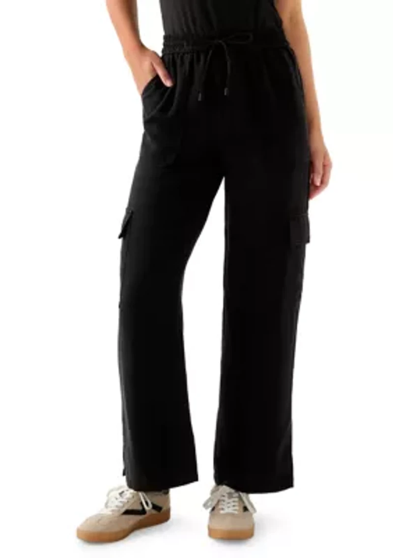 Petite Tie-Front Cargo Pants