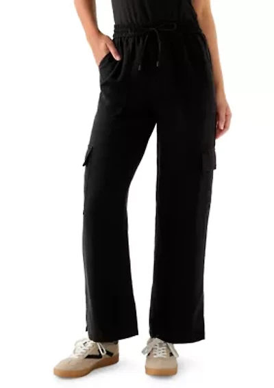Petite Tie-Front Cargo Pants