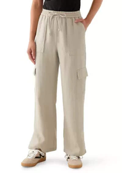 Petite Tie-Front Cargo Pants
