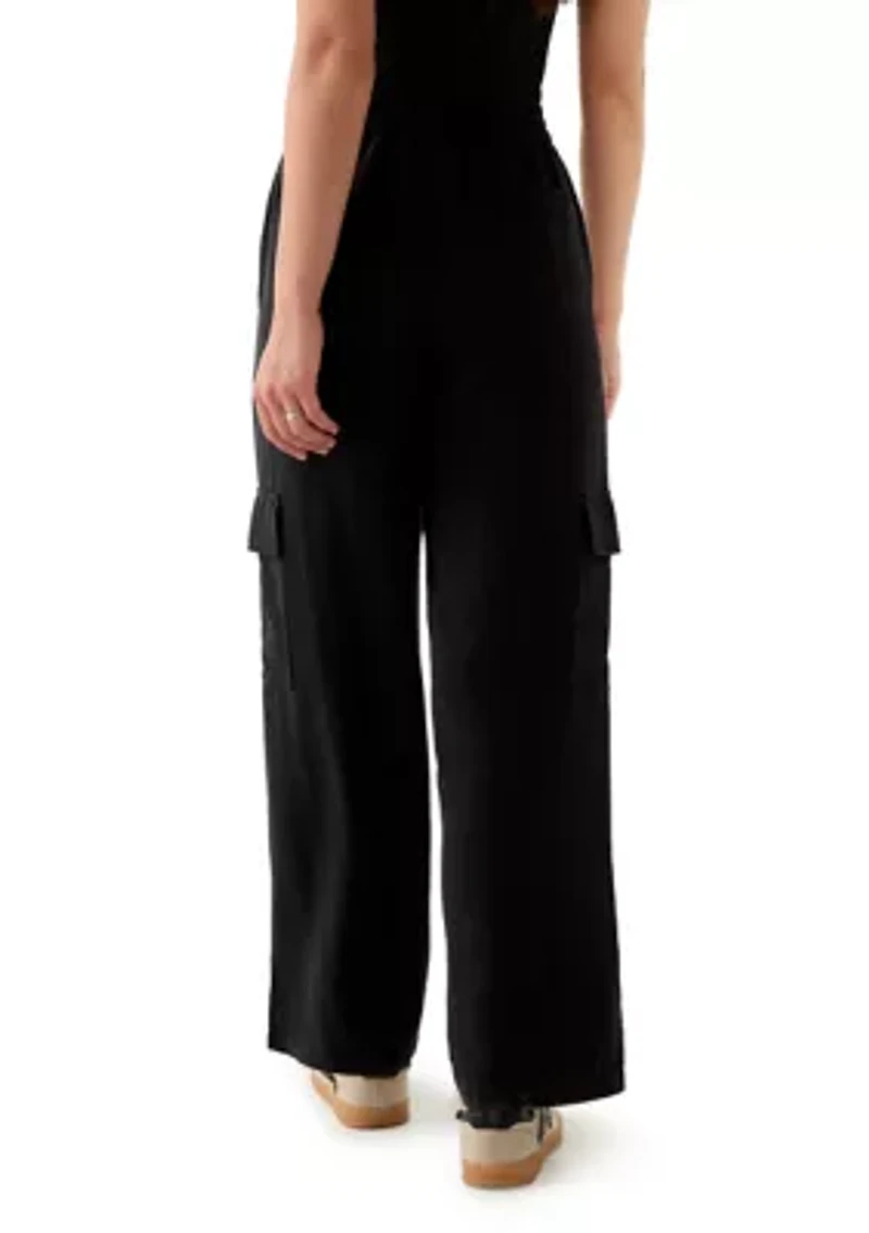 Petite Tie-Front Cargo Pants