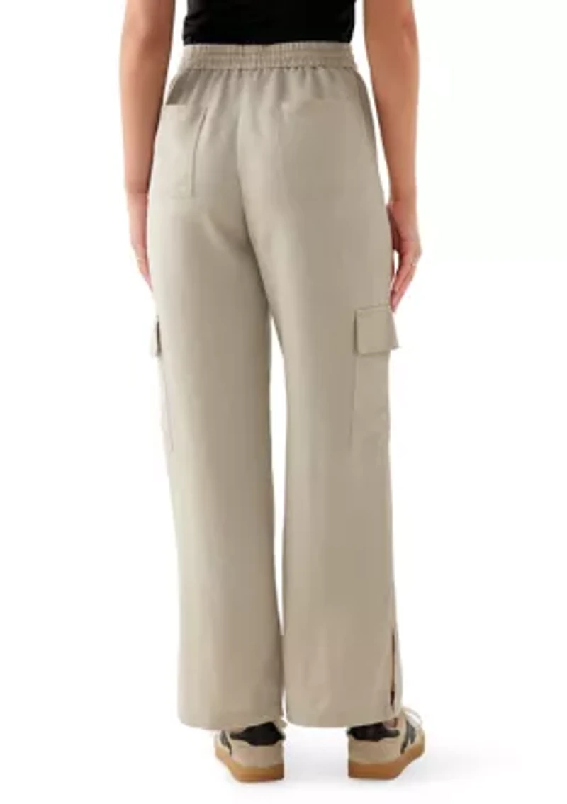 Petite Tie-Front Cargo Pants