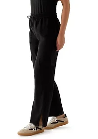 Petite Tie-Front Cargo Pants