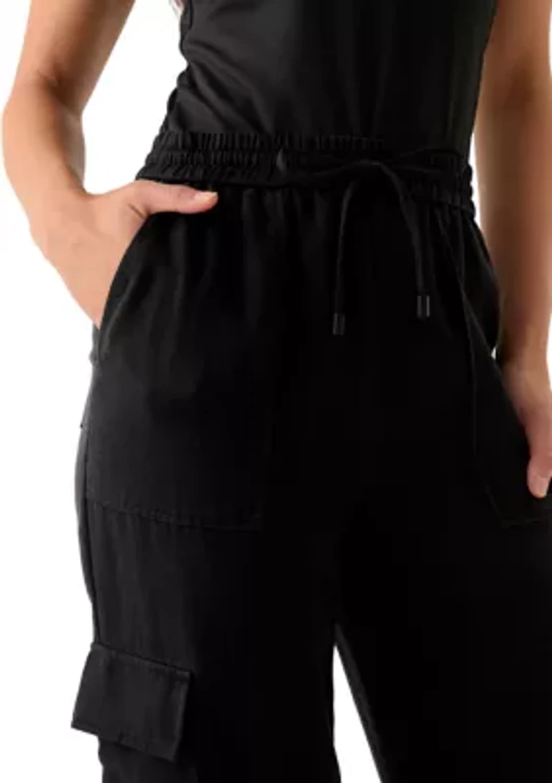 Petite Tie-Front Cargo Pants