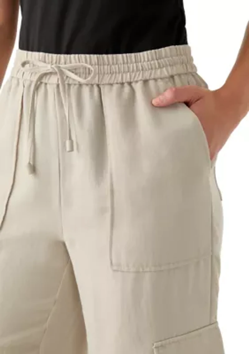 Petite Tie-Front Cargo Pants