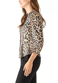 Women's 3/4 Sleeve Vegan Suede Shirt
