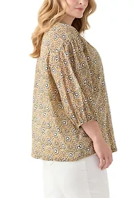 Plus Button Down Woven Blouse