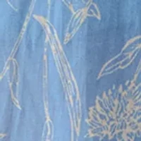 Plus 3/4 Puff Sleeve Voile Print Peasant Top