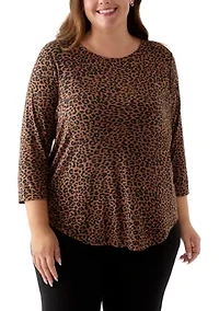 Plus 3/4 Sleeve Pleatback Tee