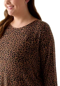 Plus 3/4 Sleeve Pleatback Tee