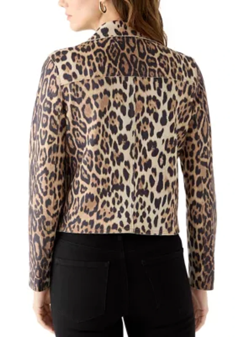 Women's Notch Collar Open Vegan Suede Jacket