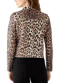Women's Notch Collar Open Vegan Suede Jacket