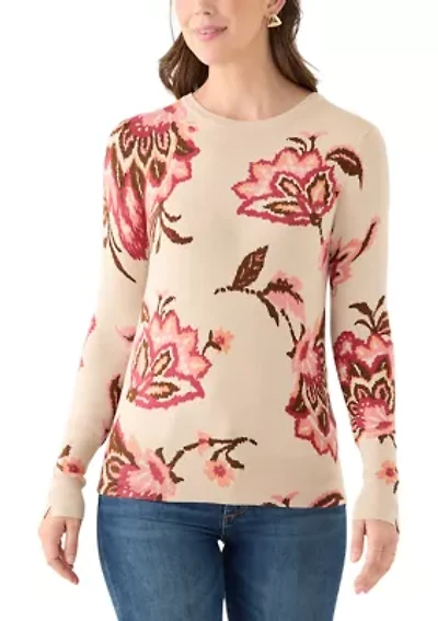 Women's Crewneck Printed Sweater