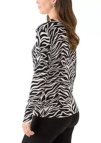 Women's Long Sleeve Crew Neck Printed Sweater