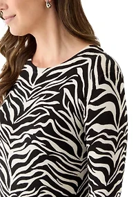 Women's Long Sleeve Crew Neck Printed Sweater