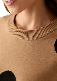 Petite Intarsia Pullover with Polka Dots