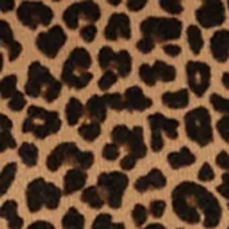 Petite Long Sleeve Crew Neck Leopard Print Pullover