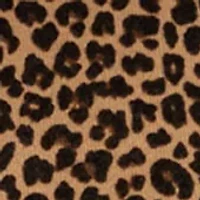 Petite Long Sleeve Crew Neck Leopard Print Pullover