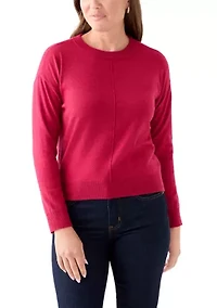 Petite Crew Neck Pullover with Center Seam