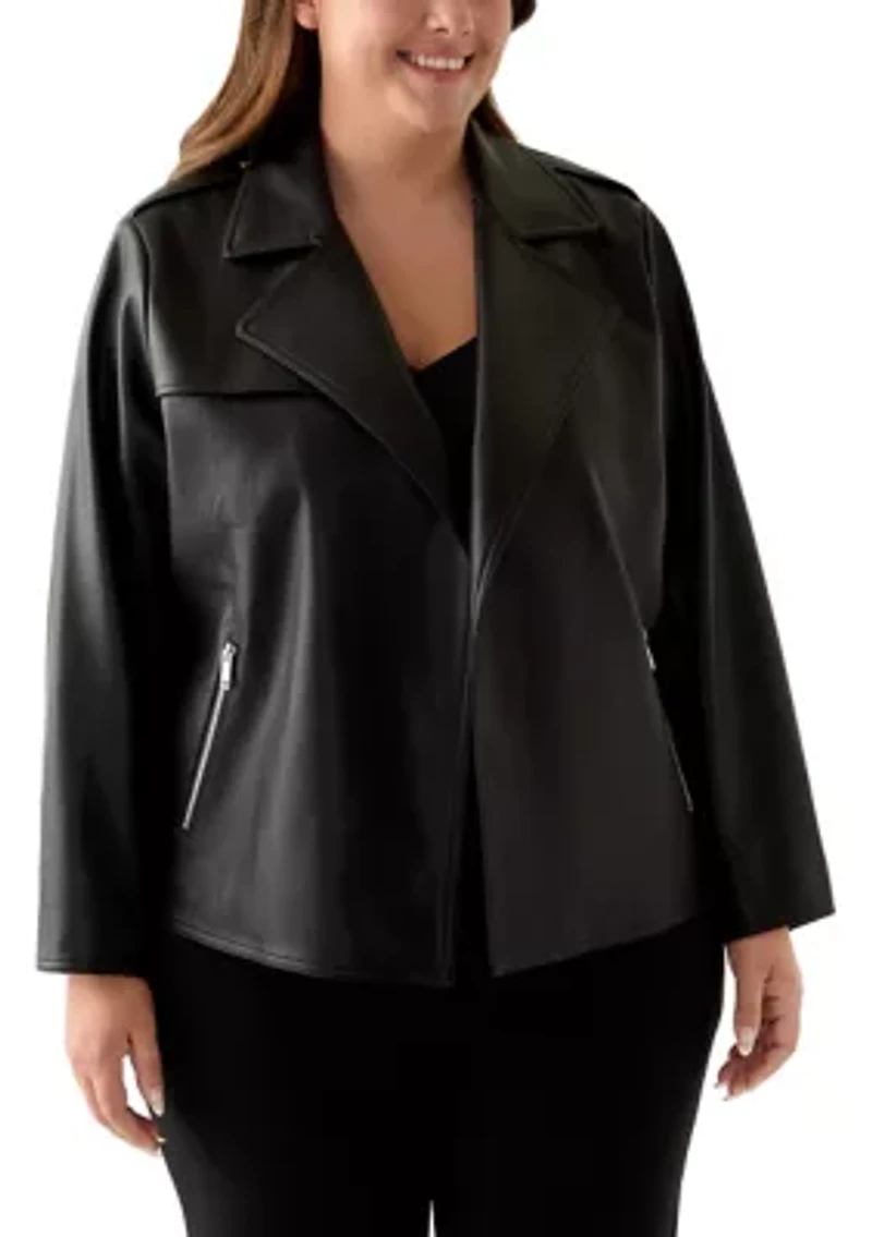 Plus Faux Leather Moto Jacket