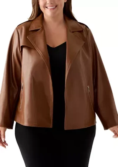 Plus Faux Leather Moto Jacket