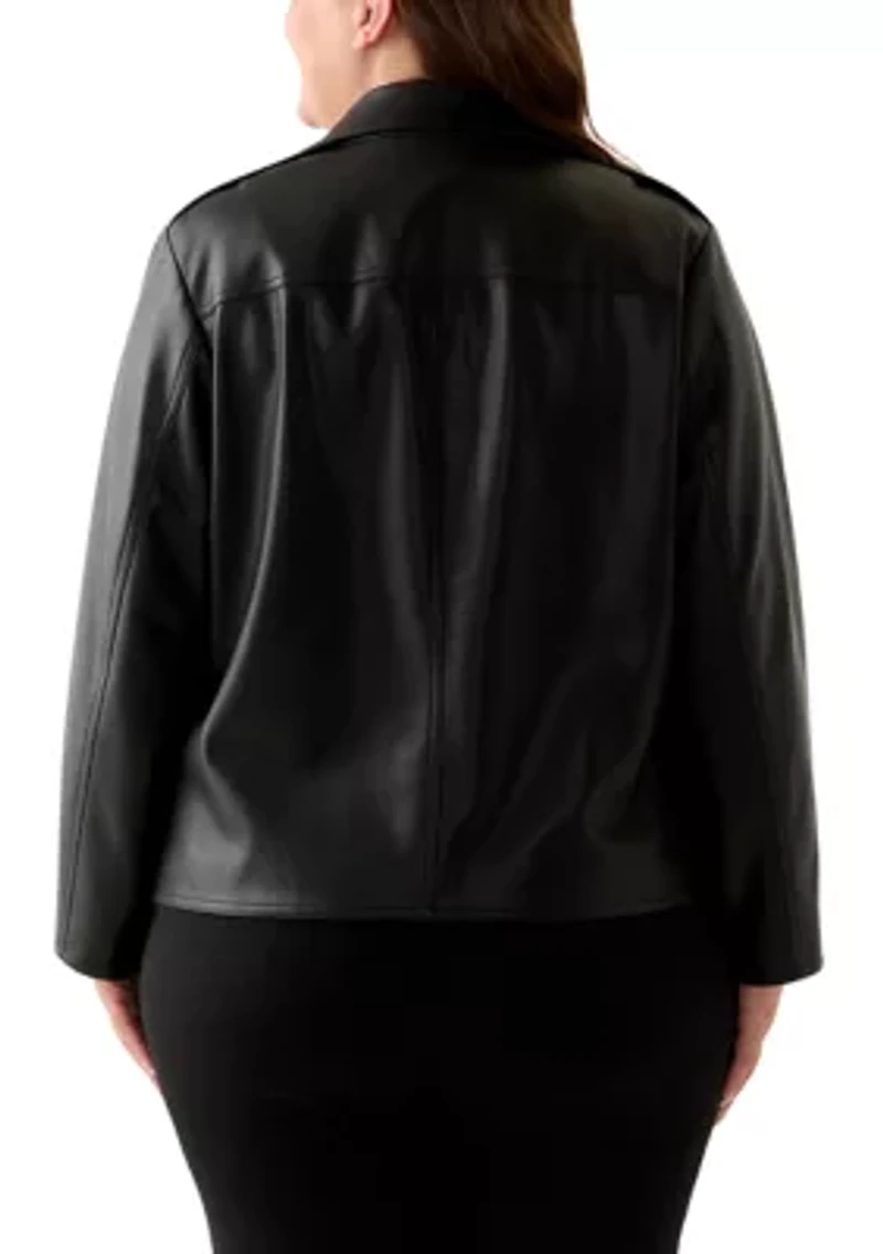 Plus Faux Leather Moto Jacket