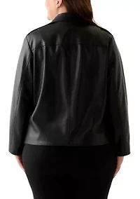 Plus Faux Leather Moto Jacket