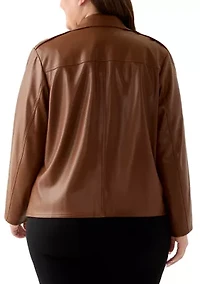 Plus Faux Leather Moto Jacket
