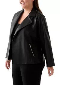 Plus Faux Leather Moto Jacket