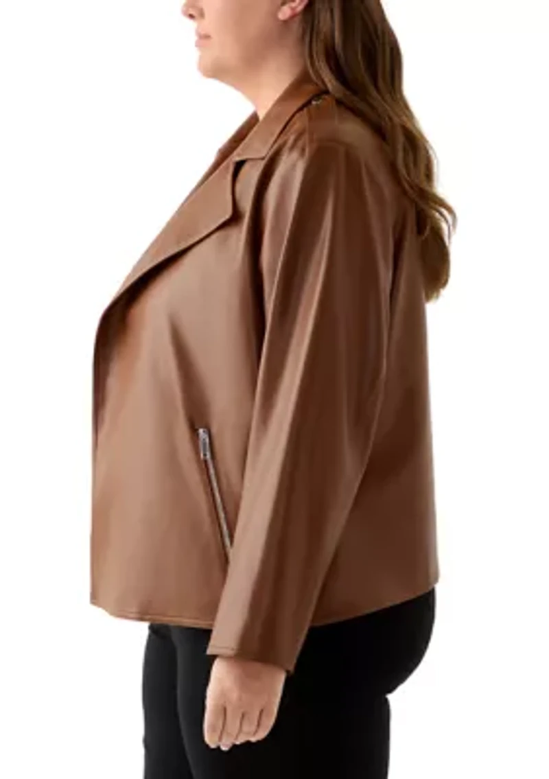 Plus Faux Leather Moto Jacket